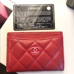 100% Authentic Chanel Card Holder Lambskin
